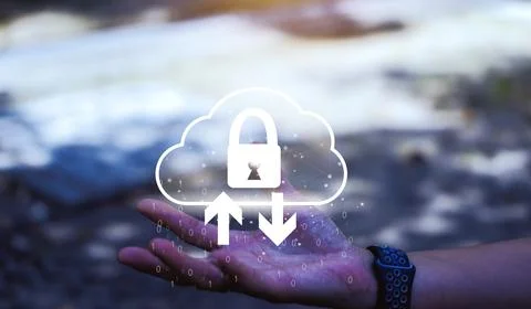Cloud icon concept of big data access, global network connection, data sear.. Stock Photos