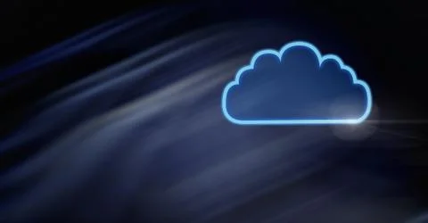 Cloud icon with dark background Illustrazione stock