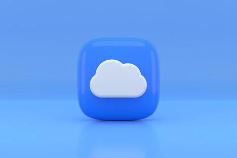 Cloud icon design. 3D rendering. Stockillustratie