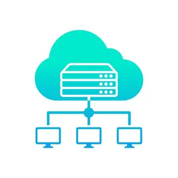 Cloud icon design. Hosting concept. Gradient. Vector. Stock Illustration