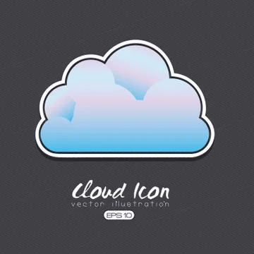 Cloud icon design over gray background vector illustration Stock Illustration