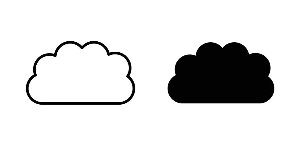 Cloud icon for design projects and web UI 스톡 일러스트