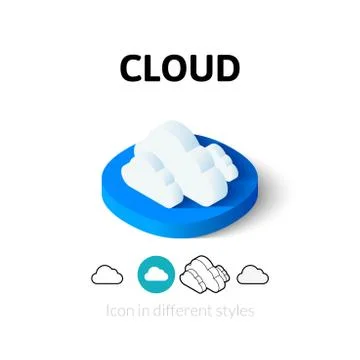 Cloud icon in different style Stock Illustration