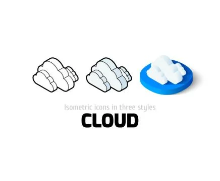 Cloud icon in different style Stock Illustration
