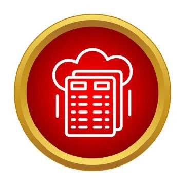 Cloud icon displaying multiple server racks for data storage Stock Illustration