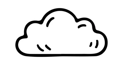 Cloud icon doodle hand drawn. Outline line drawing clipart symbol. Vector i.. Stockillustratie