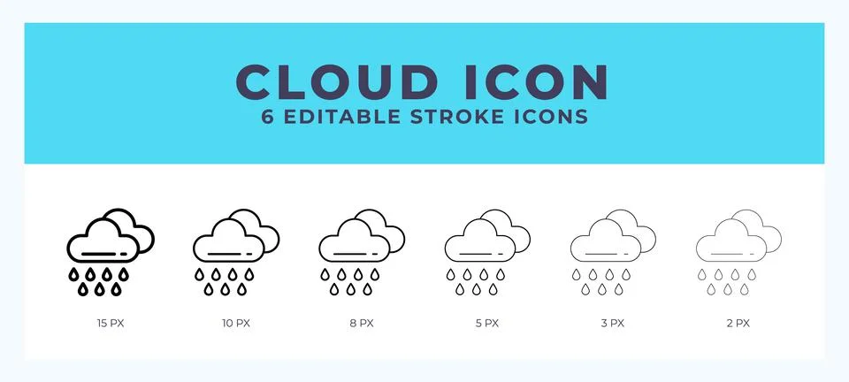 Cloud icon. Editable stroke line icon vector illustration. Stock Illustration
