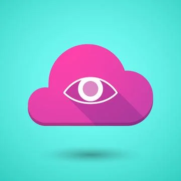 Cloud icon with an eye Stock Illustration