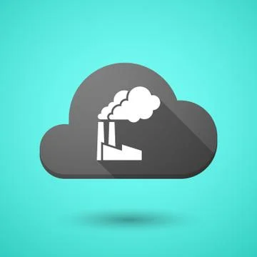 Cloud icon with a factory Stock Illustration