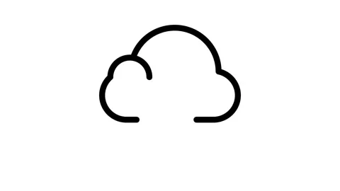A cloud icon featuring a lightning bolt, representing stormy weather or ele.. Stock Footage 334766296