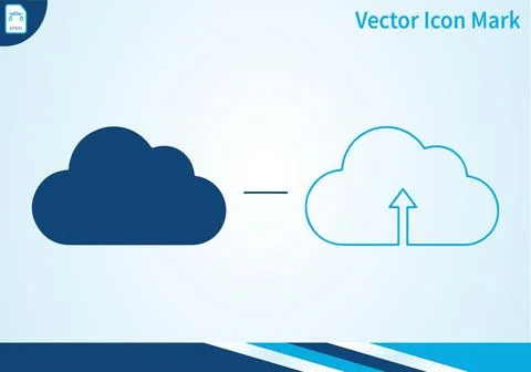 Cloud icon filled and outline vector illustration. Illustrazione stock