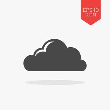 Cloud icon. Flat design gray color symbol. Modern UI web navigation, sign. Stock Illustration