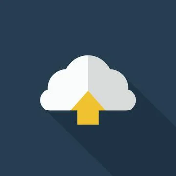 Cloud icon , Flat design style, vector illustration. long shadow icon. Stock Illustration