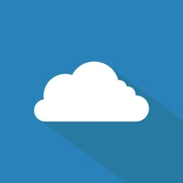 Cloud icon , Flat design style, vector illustration. long shadow icon. Stock Illustration