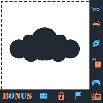 Cloud icon flat Illustrazione stock