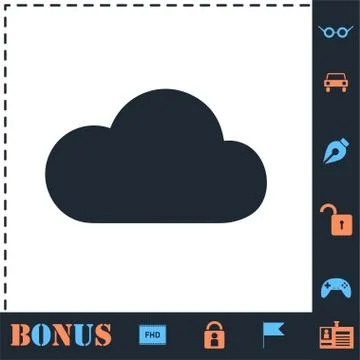 Cloud icon flat Stock Illustration