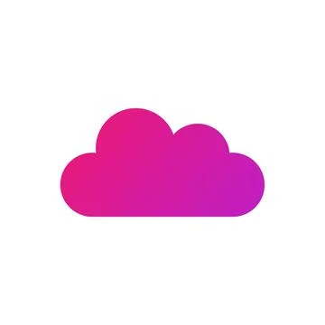 Cloud icon in flat style with background. Stock Illustration
