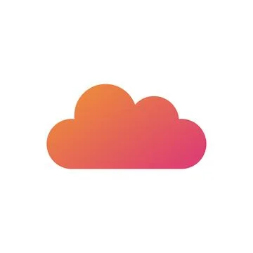Cloud icon in flat style with background. Stock Illustration