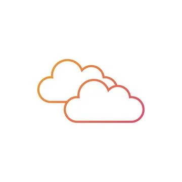 Cloud icon in flat style with background. Stock Illustration