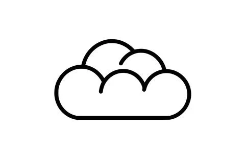 Cloud icon flat vector illustration. Stock Illustration