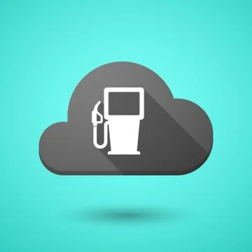 Cloud icon with a gas station Stock Illustration
