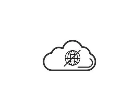 Cloud icon with globe and slash, symbol of no internet Stockillustratie