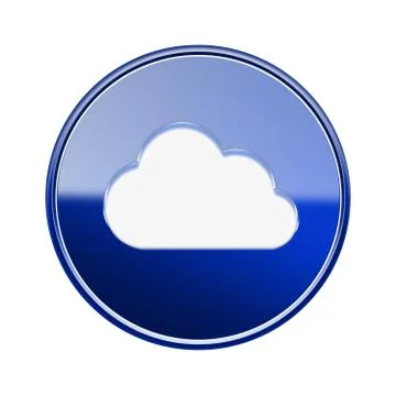 Cloud icon glossy blue, isolated on white background Stock Illustration