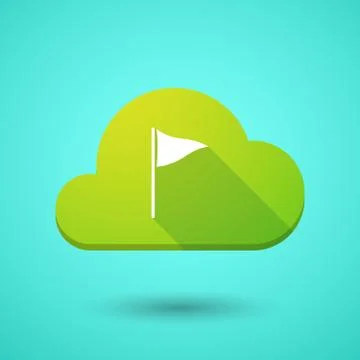 Cloud icon with a golf flag Illustrazione stock