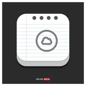 Cloud icon Gray icon on Notepad Style template Vector EPS 10 Free Icon Illustrazione stock