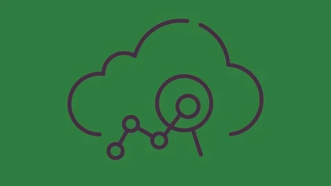 A cloud icon on green background and the logo with black outline of isolated Stock Footage 336954614