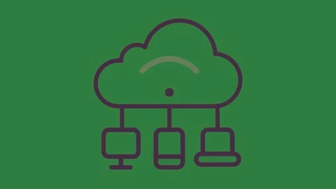 A cloud icon on green background and isolated on green screen background 動画素材 336954617
