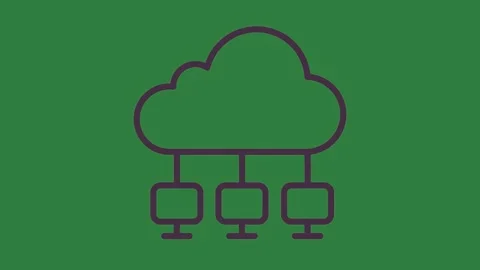 A cloud icon on green background and isolated on green screen background Vidéo 336954619