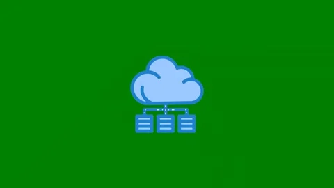 Cloud icon green blue top green screen animated chromakey movement design Stock Footage 314068561