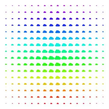 Cloud Icon halftone Spectral pattern イラスト素材