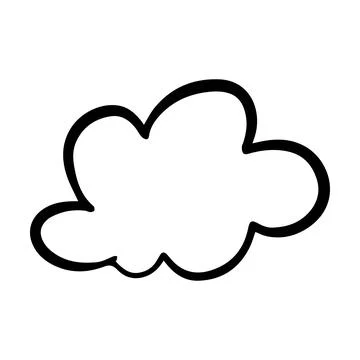 Cloud icon, hand-drawn outline sketch simple doodle outline drawing art ill.. Stock Illustration