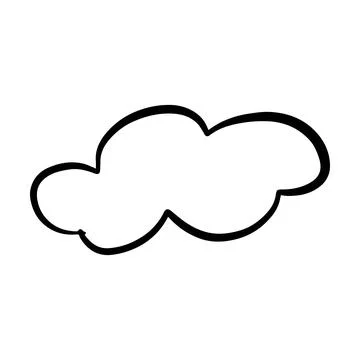 Cloud icon, hand-drawn outline sketch simple doodle outline drawing art ill.. Stock Illustration