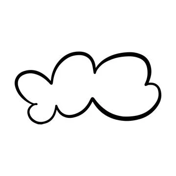 Cloud icon, hand-drawn outline sketch simple doodle outline drawing art ill.. Stock Illustration