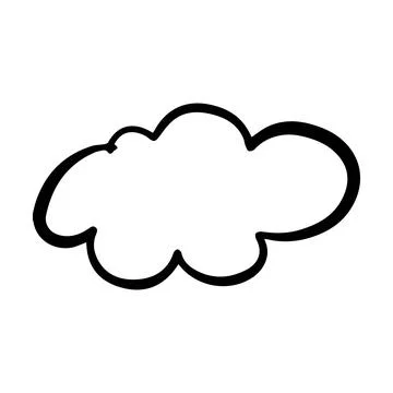 Cloud icon, hand-drawn outline sketch simple doodle outline drawing art ill.. イラスト素材