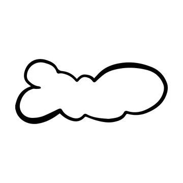 Cloud icon, hand-drawn outline sketch simple doodle outline drawing art ill.. Stock Illustration