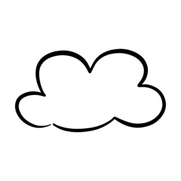 Cloud icon, hand-drawn outline sketch simple doodle outline drawing art ill.. Stock Illustration
