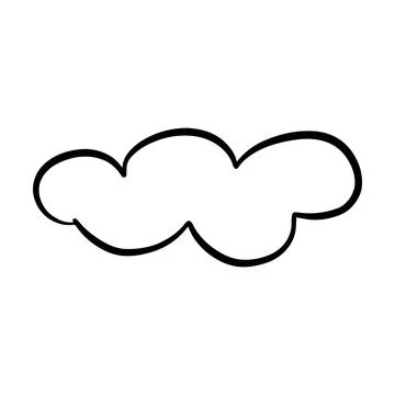 Cloud icon, hand-drawn outline sketch simple doodle outline drawing art ill.. Stock Illustration