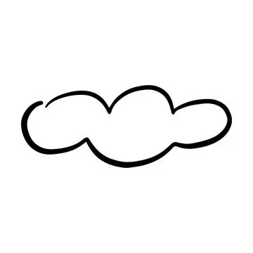 Cloud icon, hand-drawn outline sketch simple doodle outline drawing art ill.. Stock Illustration