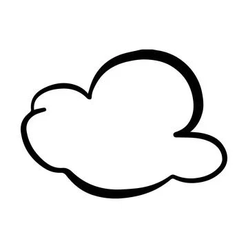 Cloud icon, hand-drawn outline sketch simple doodle outline drawing art ill.. Stock Illustration