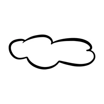 Cloud icon, hand-drawn outline sketch simple doodle outline drawing art ill.. Stock Illustration