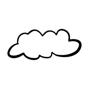Cloud icon, hand-drawn outline sketch simple doodle outline drawing art ill.. Stock Illustration