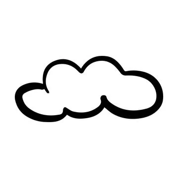 Cloud icon, hand-drawn outline sketch simple doodle outline drawing art ill.. Stock Illustration