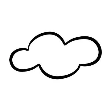 Cloud icon, hand-drawn outline sketch simple doodle outline drawing art ill.. Stock Illustration