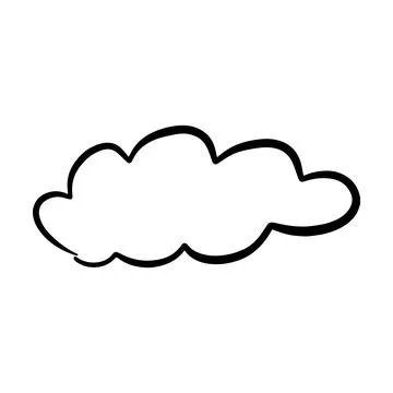 Cloud icon, hand-drawn outline sketch simple doodle outline drawing art ill.. Stock Illustration