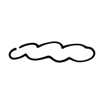 Cloud icon, hand-drawn outline sketch simple doodle outline drawing art ill.. Stock Illustration