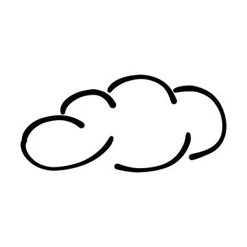 Cloud icon, hand-drawn outline sketch simple doodle outline drawing art ill.. Stock Illustration